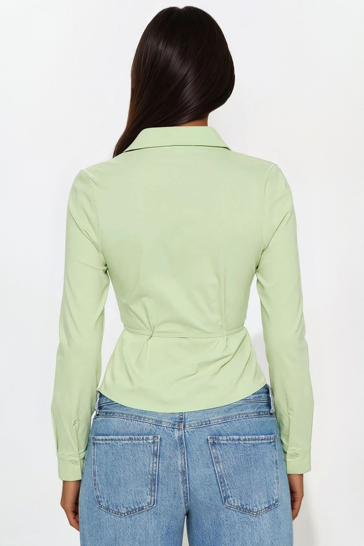Tania Tie Waist Shirt - Sage
