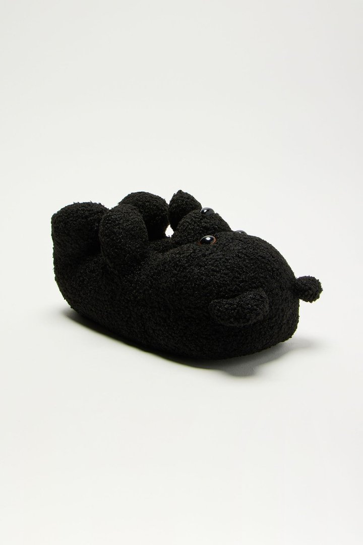 Beary Cute Sherpa Slippers - Black