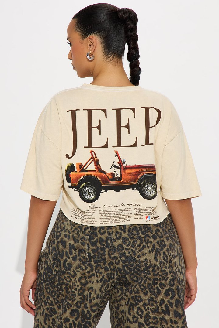 Jeep Legends Crop Tee - Natural