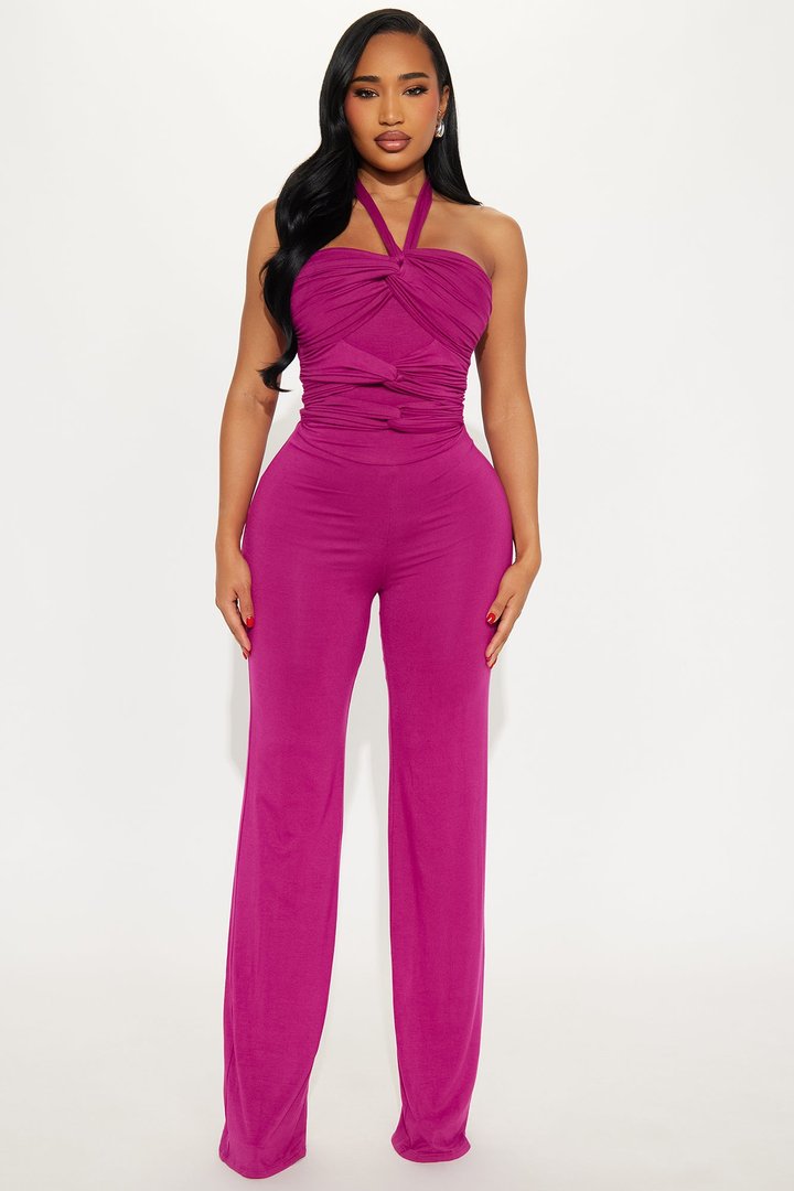 Never Going Back Jumpsuit - Magenta