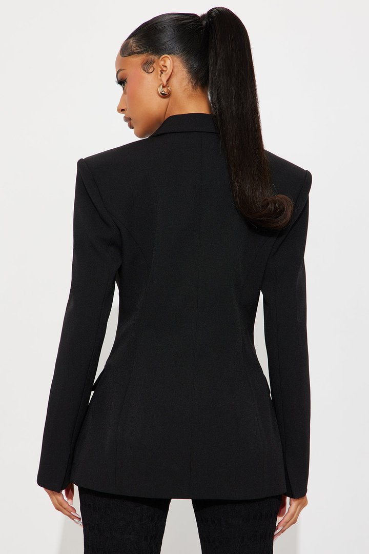 Hailey Hourglass Fitted Blazer - Black
