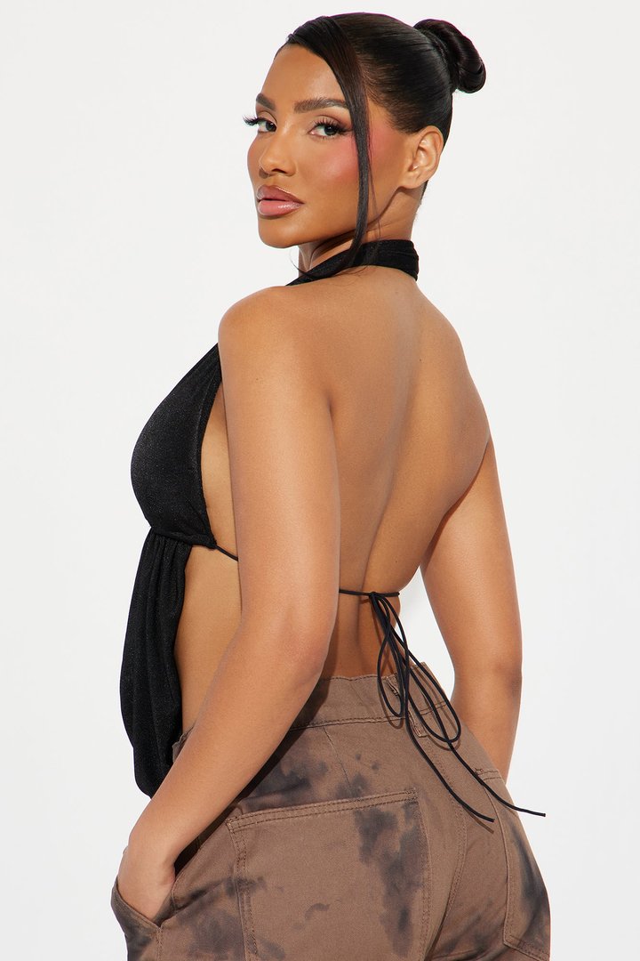 Party On Halter Top - Black
