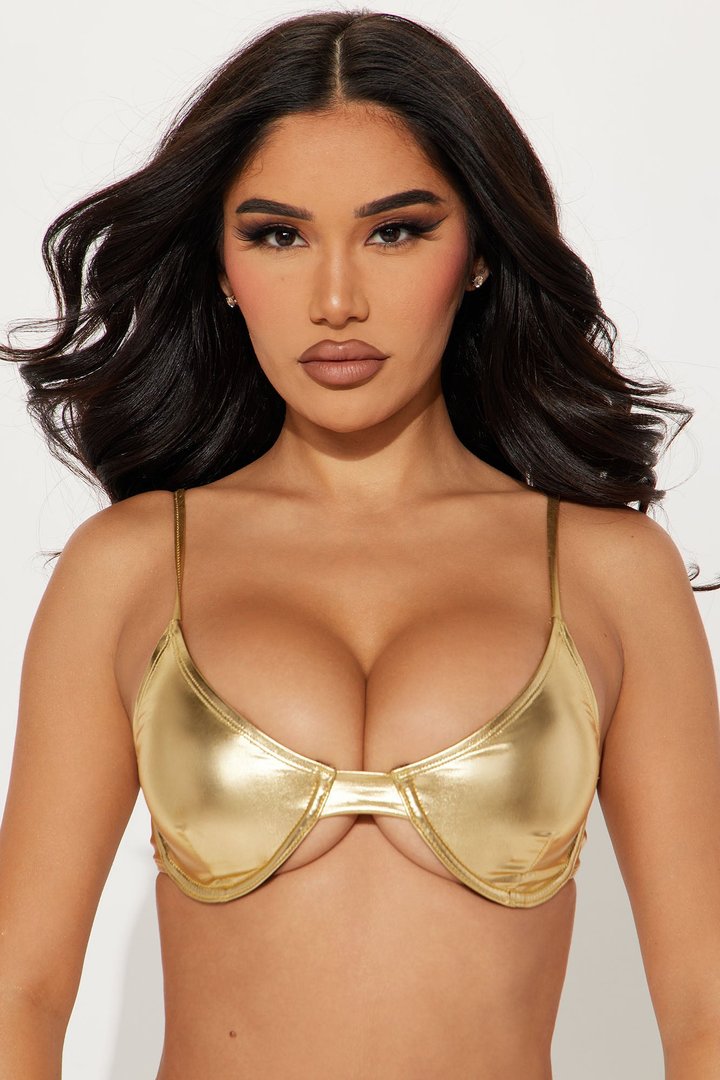 Maui Mix And Match Metallic Underwire Bikini Top - Gold