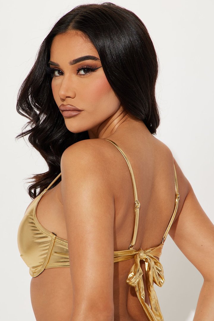 Maui Mix And Match Metallic Underwire Bikini Top - Gold