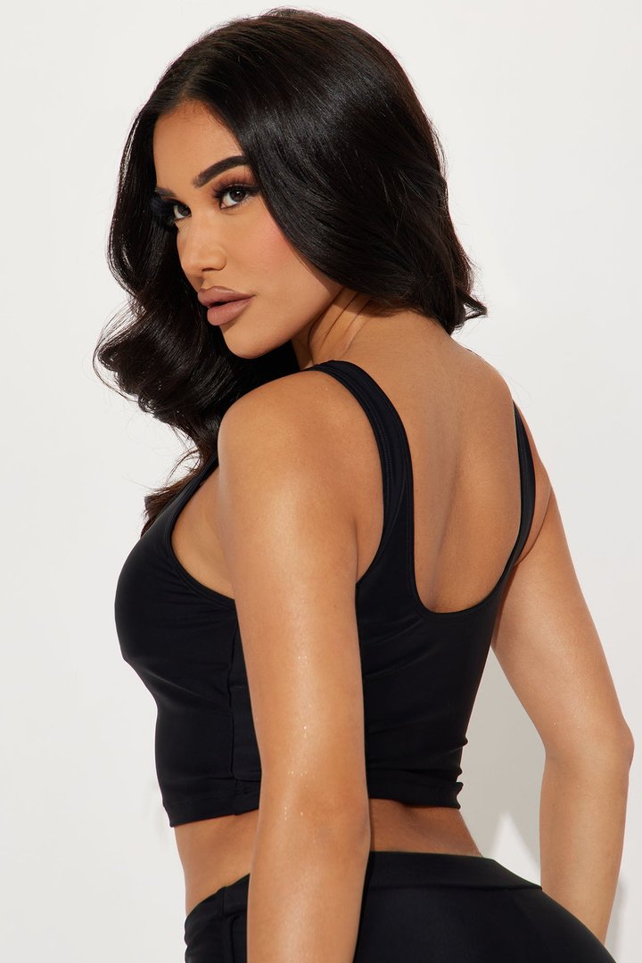 Maui Mix And Match Tank Shirt Bikini Top - Black