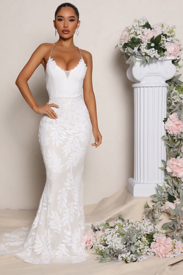 Steadfast Love Sequin Gown - White