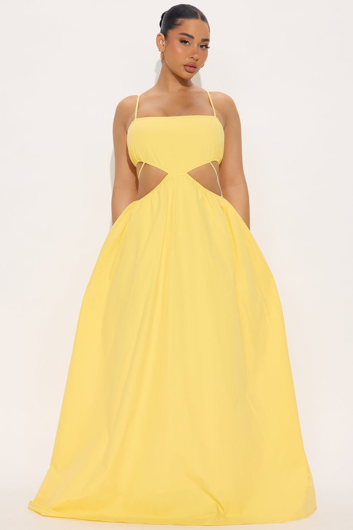 Lorraine Poplin Maxi Dress - Yellow