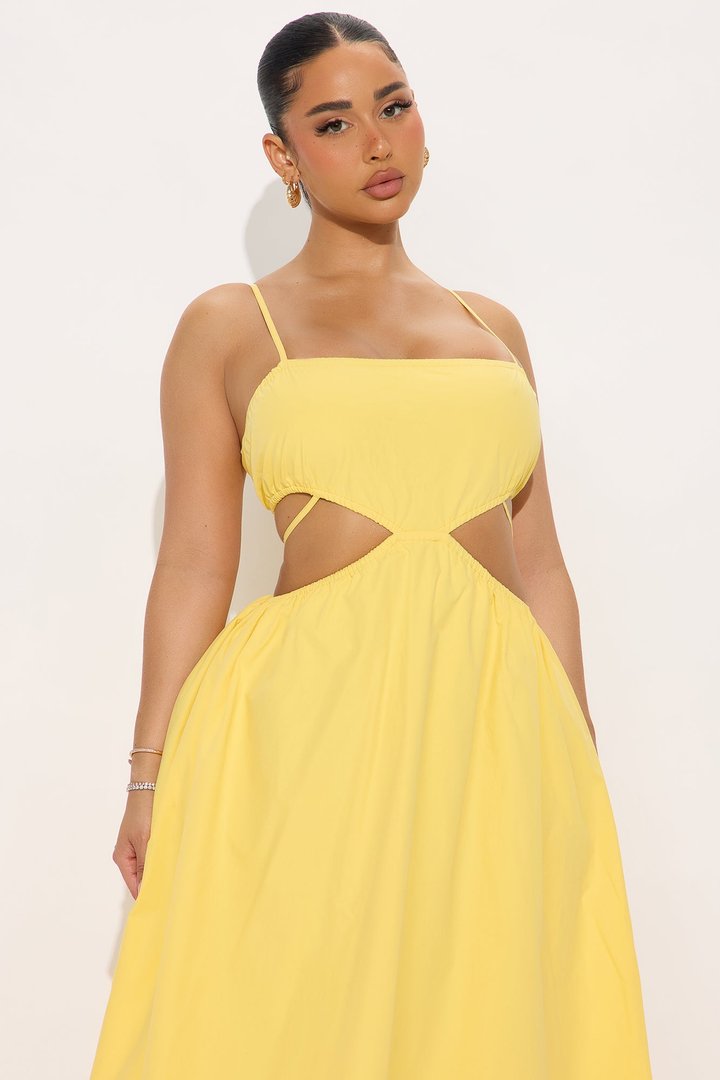 Lorraine Poplin Maxi Dress - Yellow