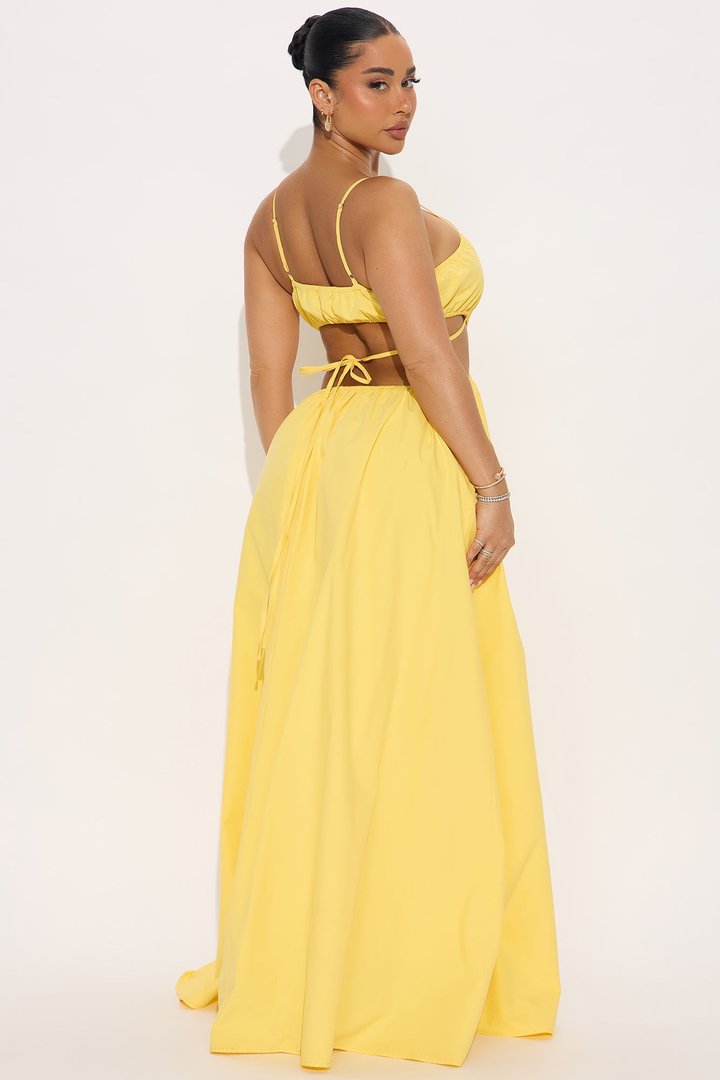 Lorraine Poplin Maxi Dress - Yellow