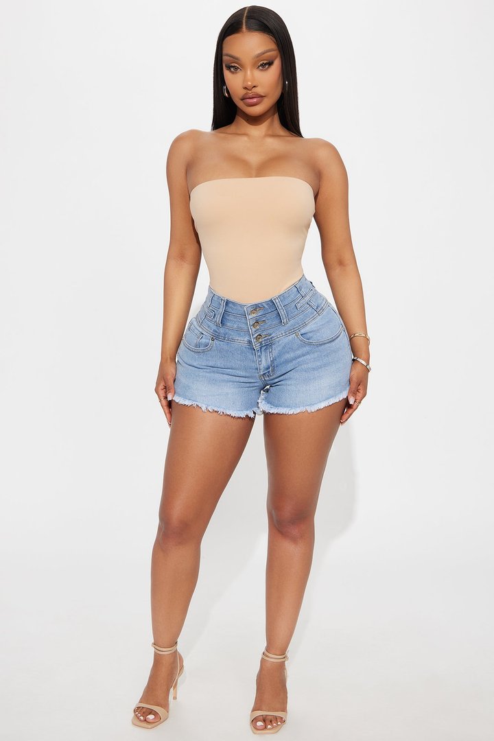 Alli Double Lined Strapless Bodysuit - Nude