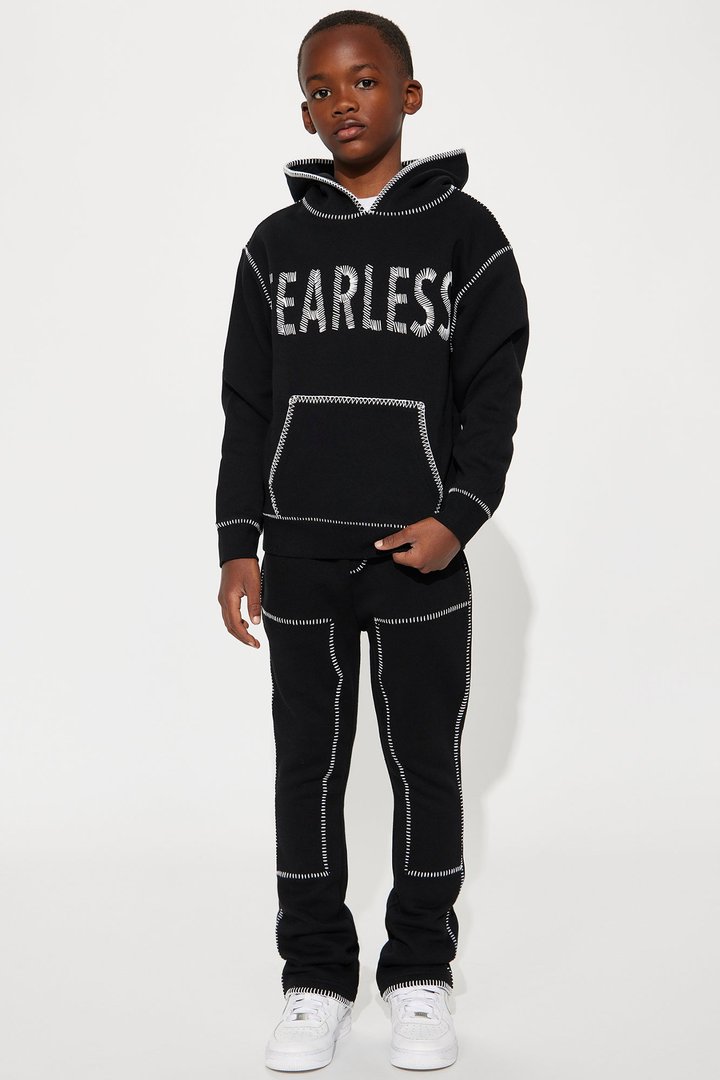 Mini Tyson Stitch Skinny Flared Sweatpants - Black