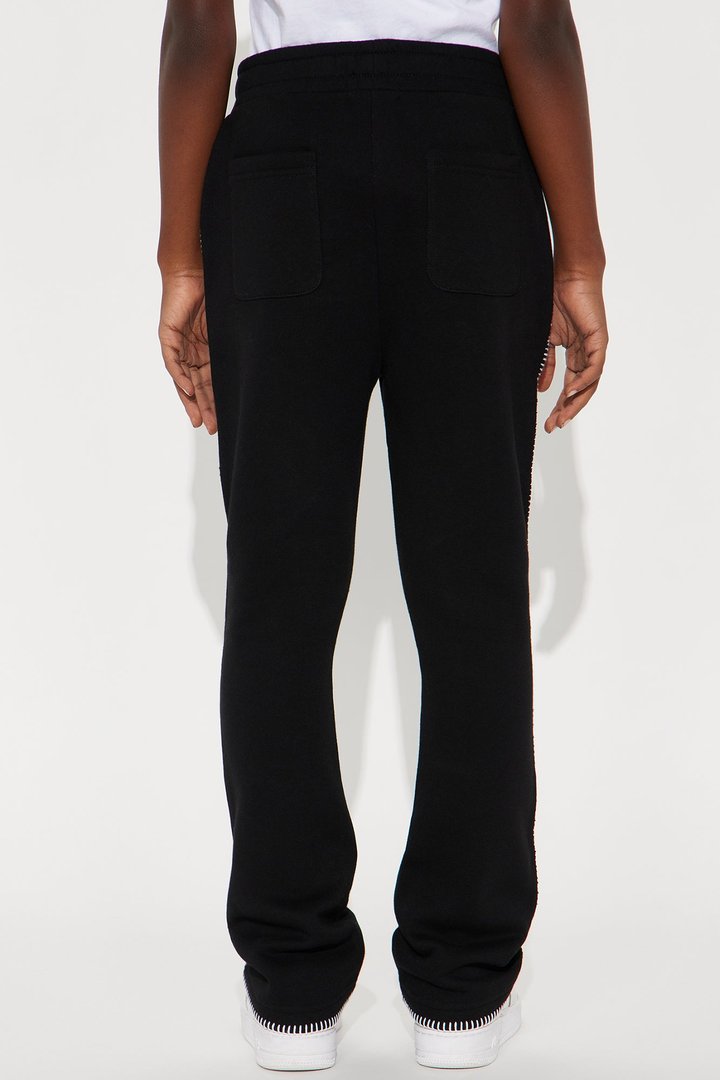 Mini Tyson Stitch Skinny Flared Sweatpants - Black