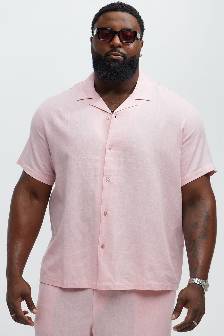 Bahamas Linen Shirt - Pink