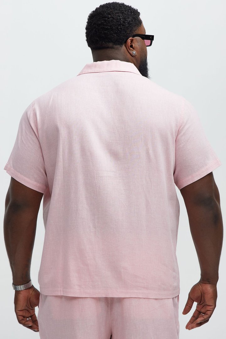 Bahamas Linen Shirt - Pink