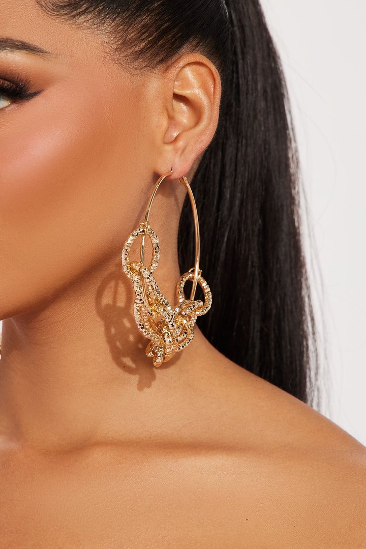 Intertwined Together Earrings - Gold