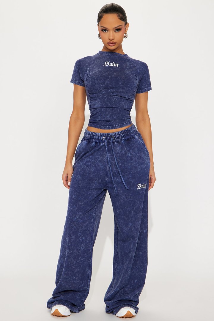 Saint Baby Tee Pant Set - Navy