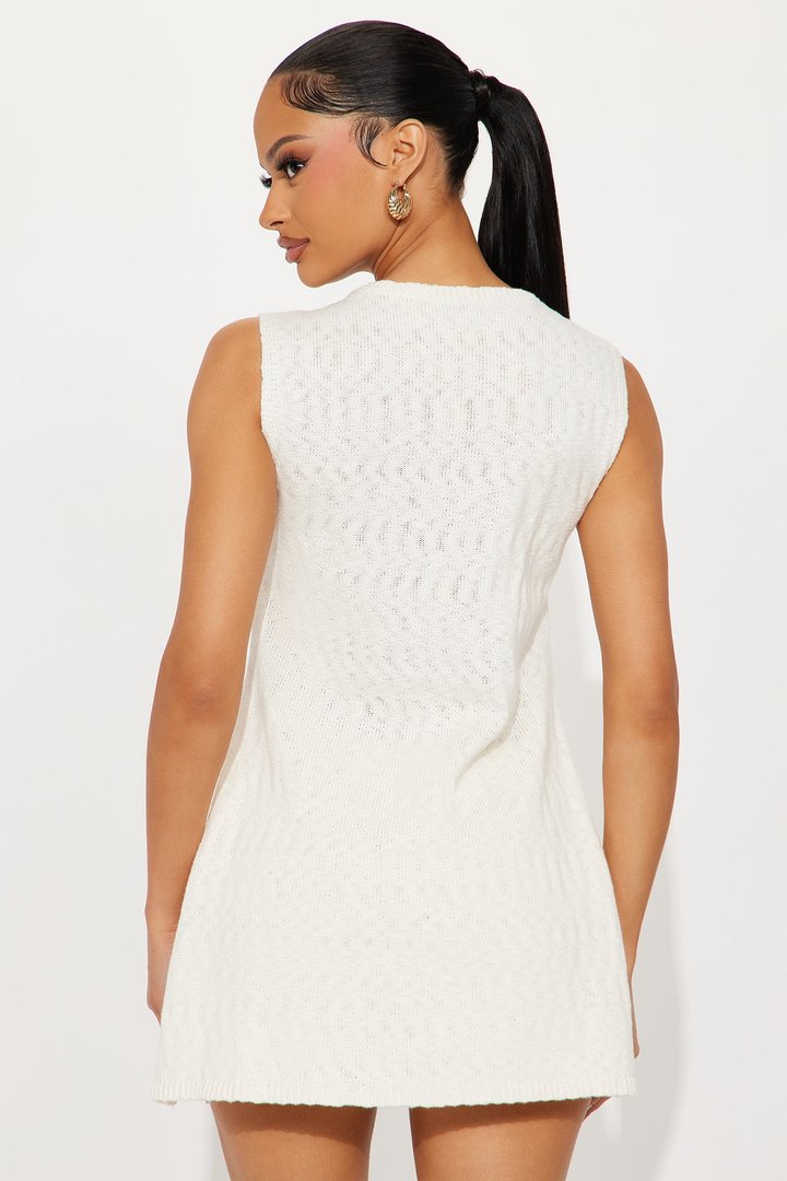 Nora Sleeveless Sweater Short Set - Cream