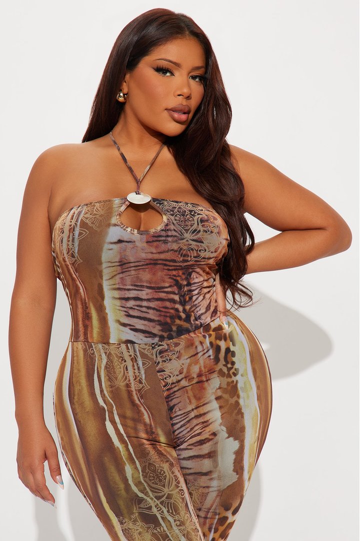 Sanna Mesh Jumpsuit - Brown/combo