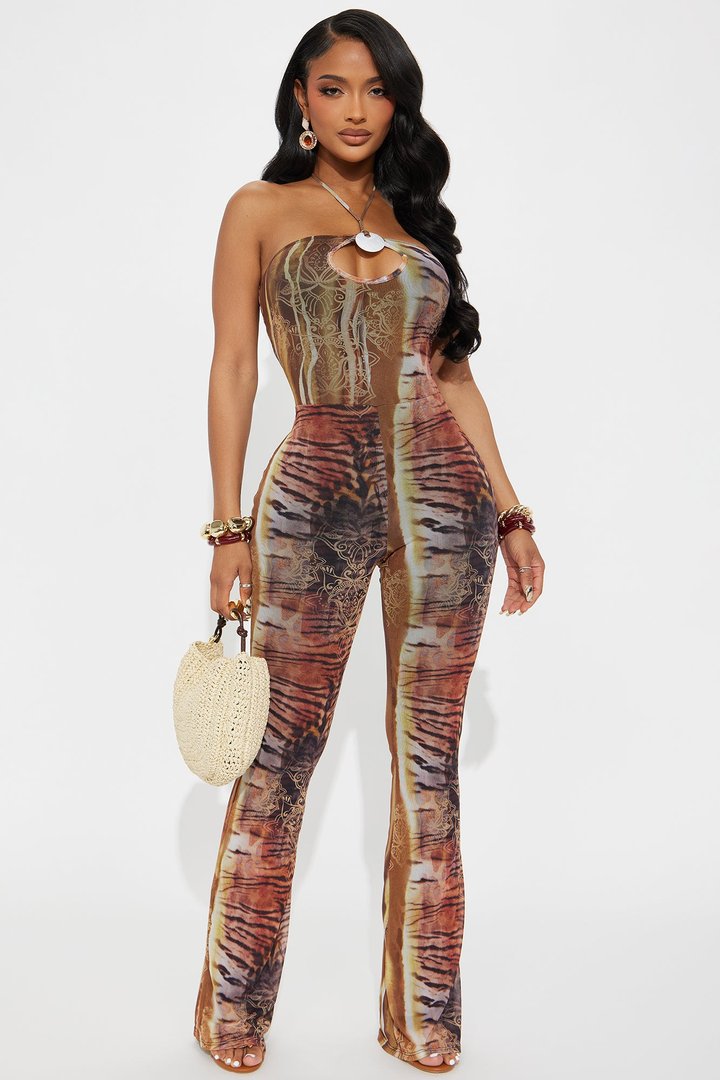 Sanna Mesh Jumpsuit - Brown/combo