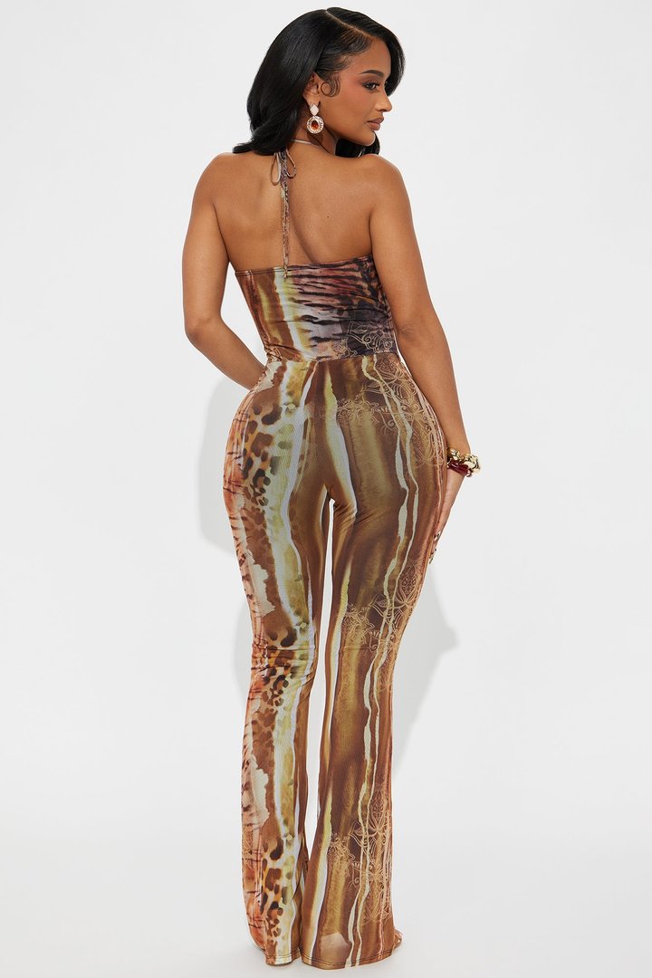 Sanna Mesh Jumpsuit - Brown/combo