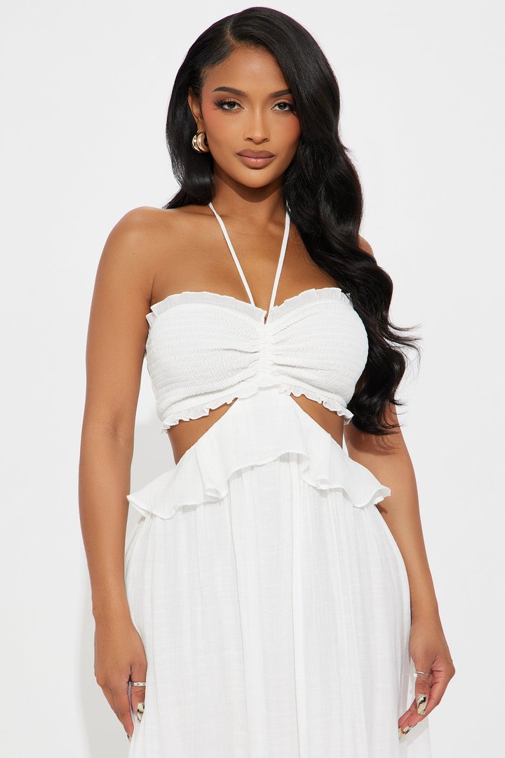 Solana Gauze Maxi Dress - White