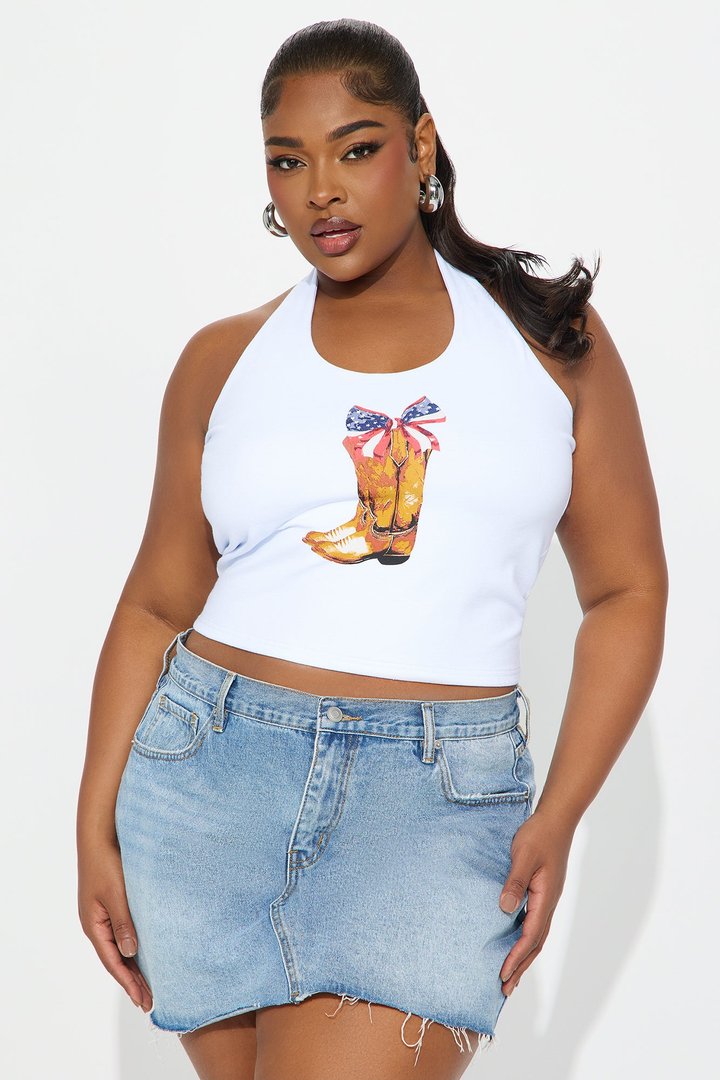 Boots & Blue Jeans Halter Top - White