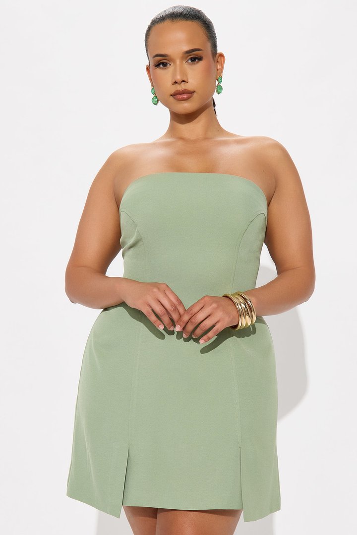 Harper Strapless Mini Dress - Sage