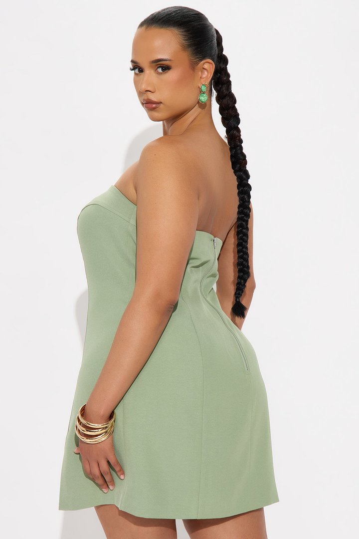 Harper Strapless Mini Dress - Sage