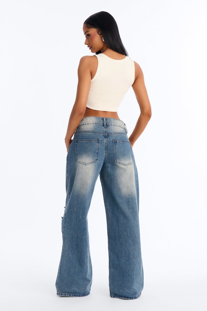 Afternoon Delight Baggy Jeans - Dark Wash