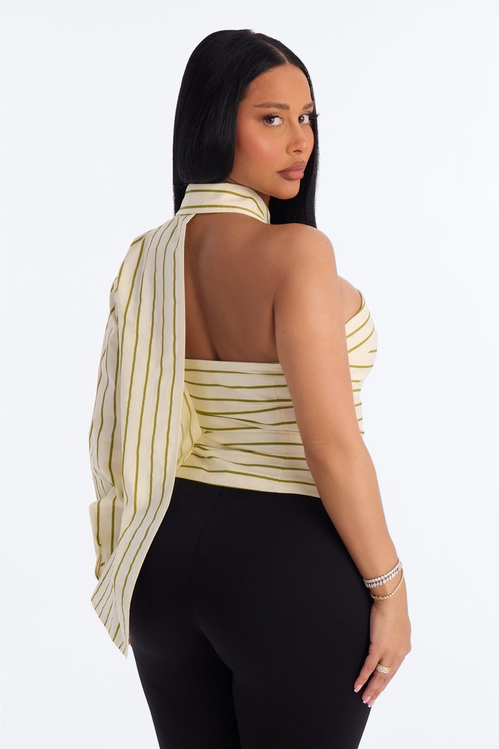 Martini Hour Striped 2 Piece Poplin Shirt - Sage/combo