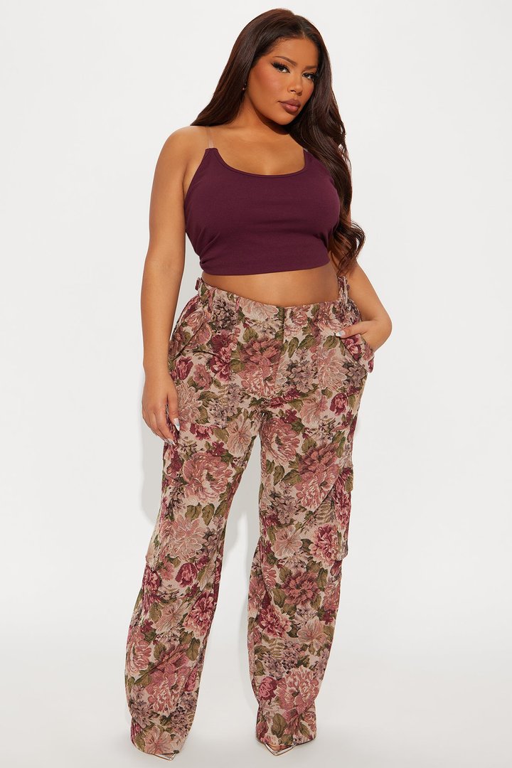 Expensive Taste Jacquard Cargo Pant - Mauve/combo