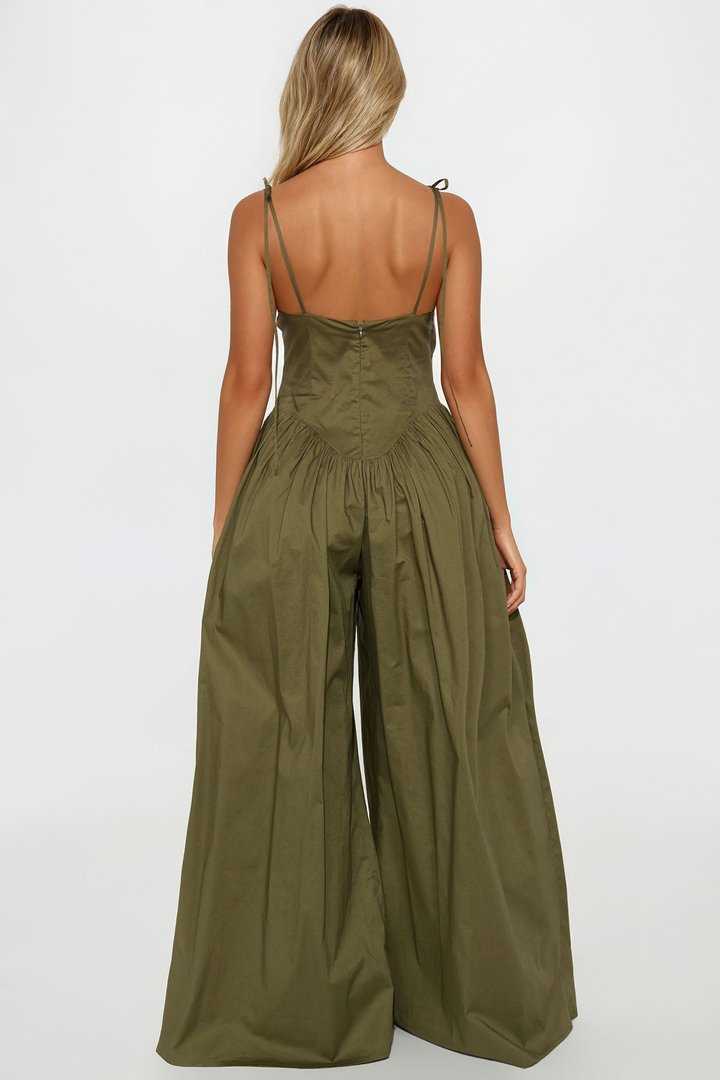 Lighter Than Air Poplin Jumpsuit - Olive