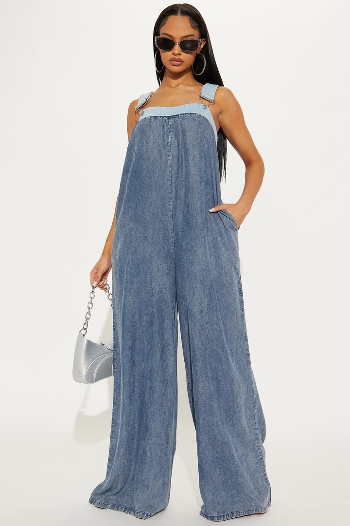 Back In Time Jumpsuit - Light Wash