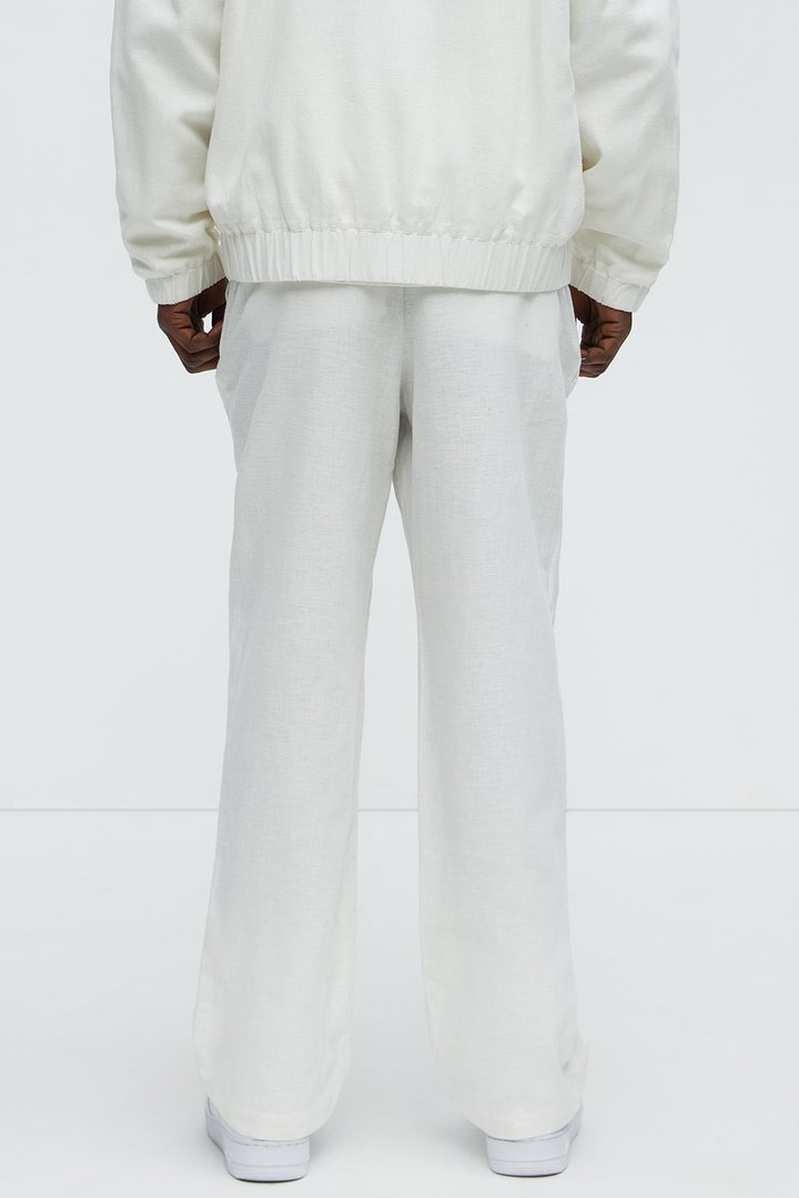 Bahamas Straight Linen Pants - White