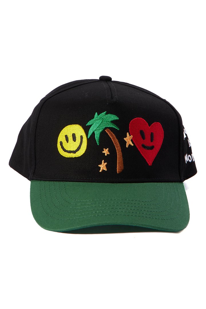Keep Me Wondering Snapback Hat - Black/Green