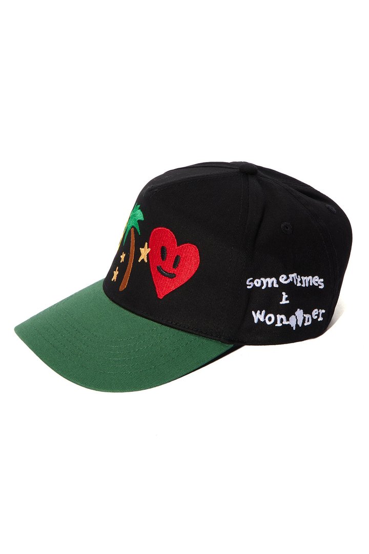 Keep Me Wondering Snapback Hat - Black/Green