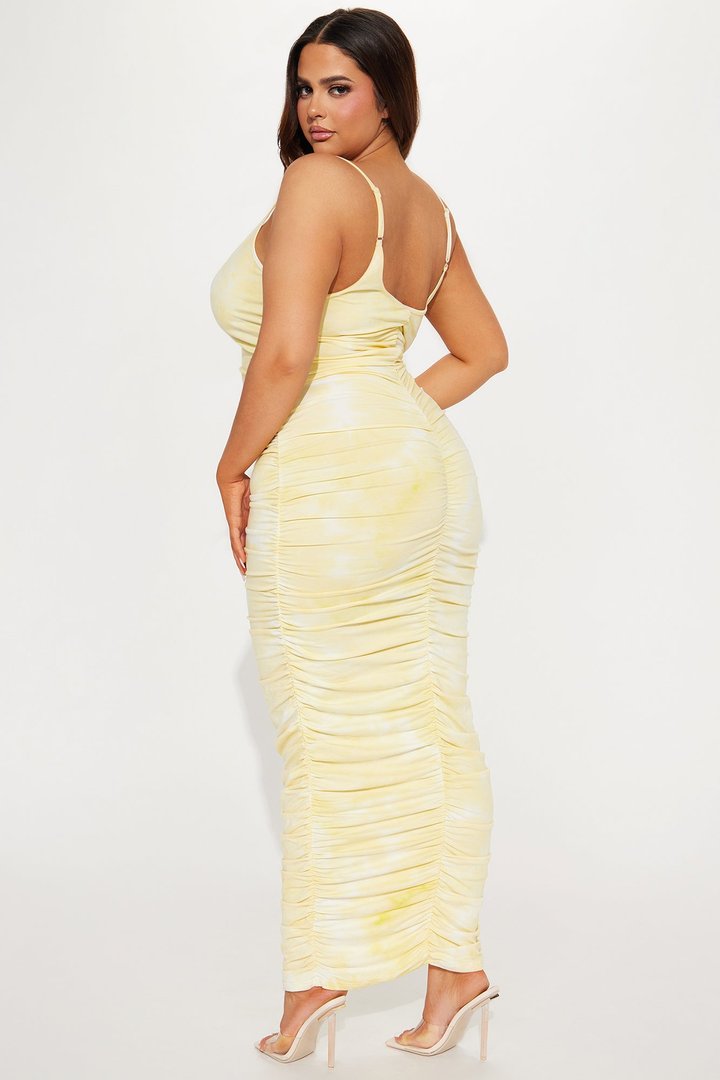 Priscilla Tie Dye Maxi Dress - Yellow