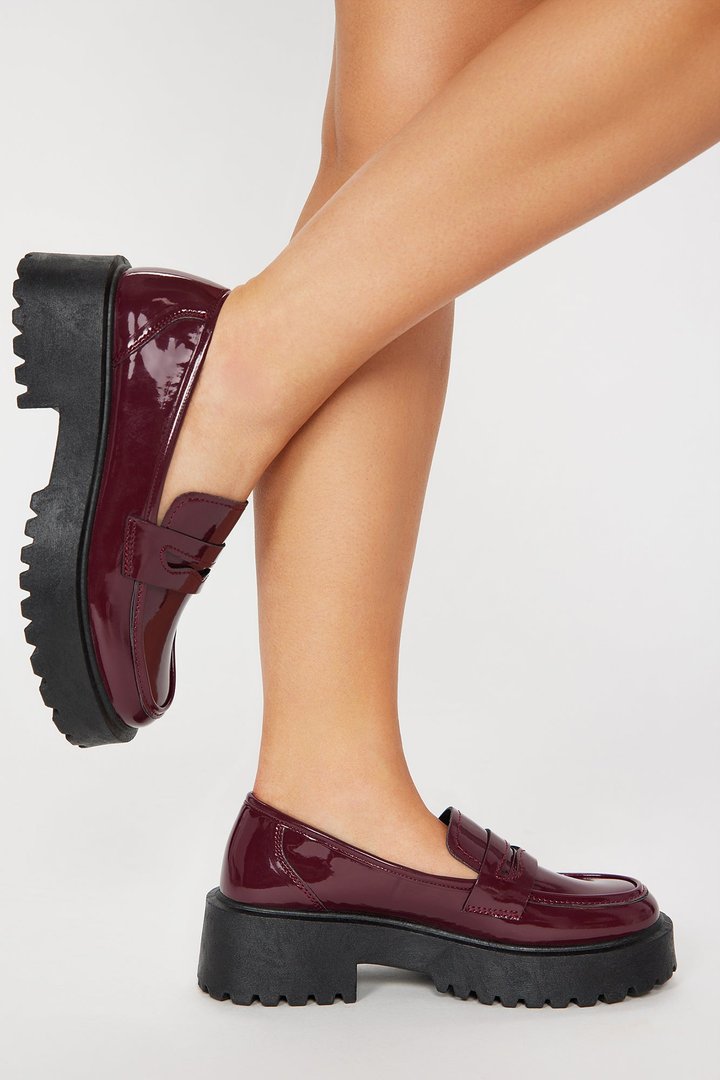 Off To Class Loafers - Burgundy