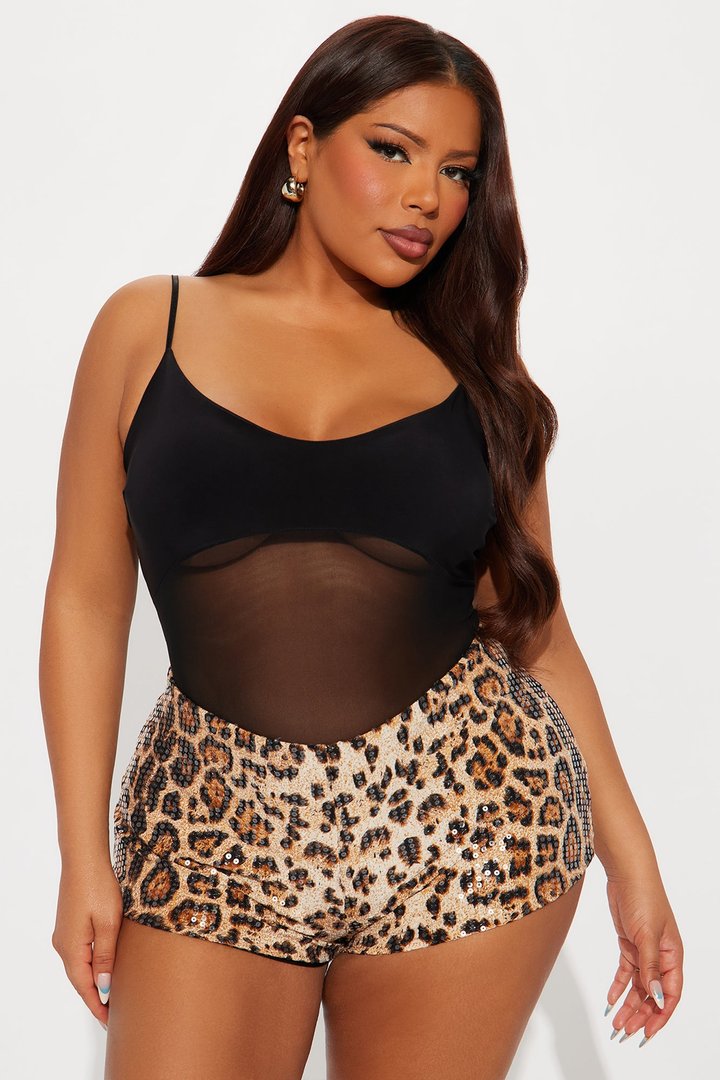 Calypso Sheer Mesh Bodysuit - Black