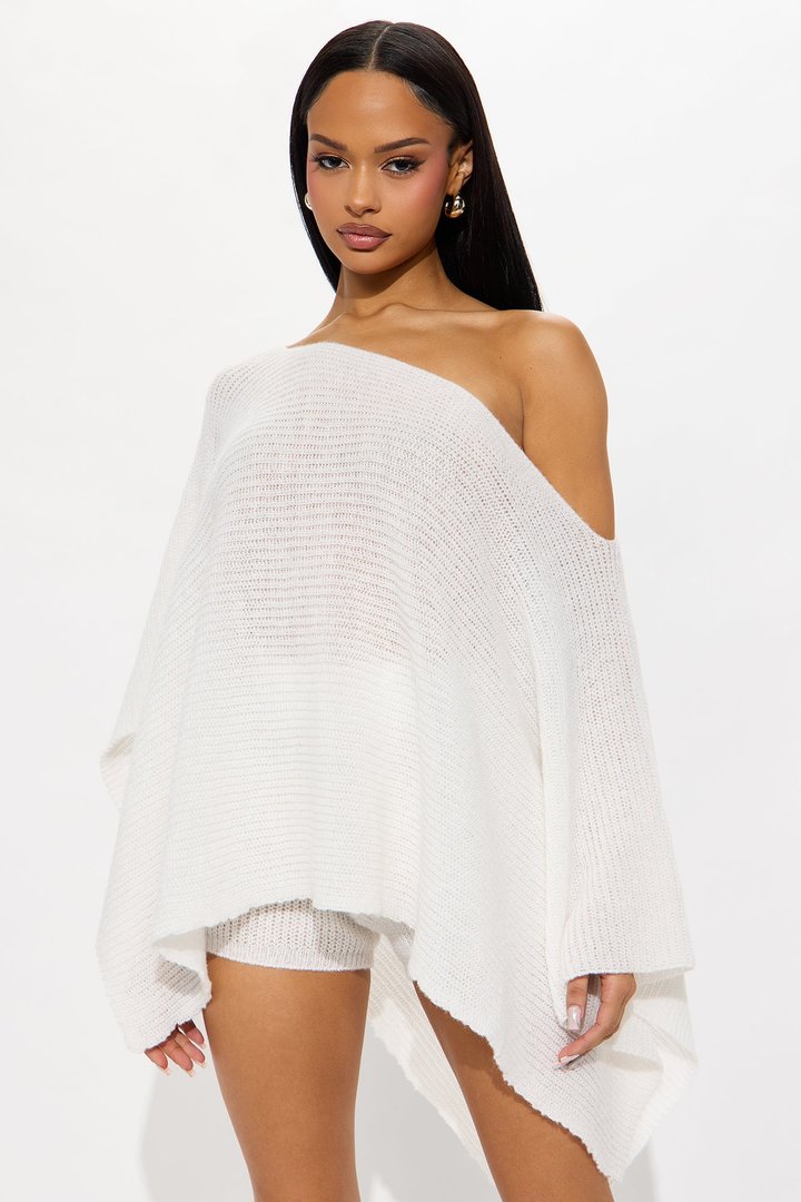 Always A Vibe Sweater Short Set - White