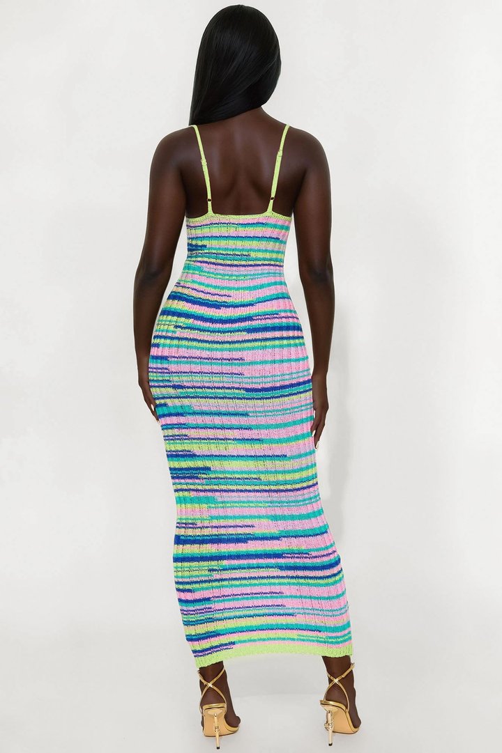 Astrid Crochet Maxi Dress - Pink/combo