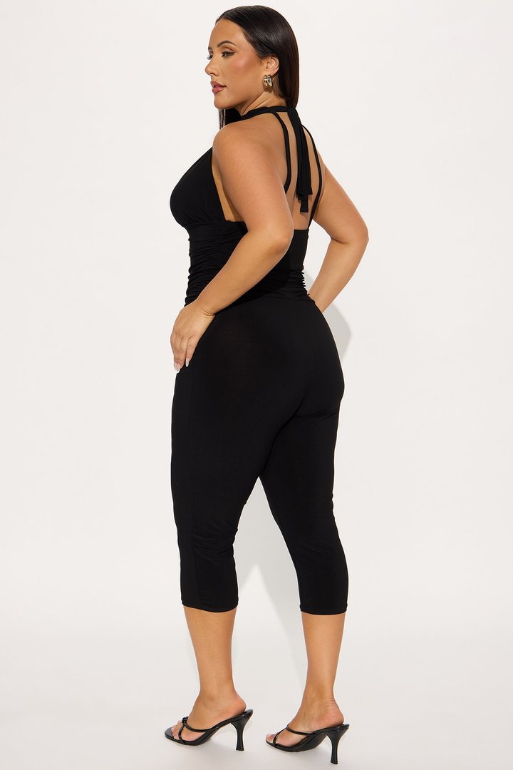 On My Way Capri Jumpsuit - Black