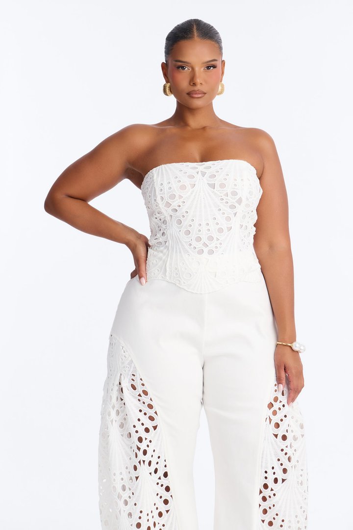 Carmen Corset Pant Set - White