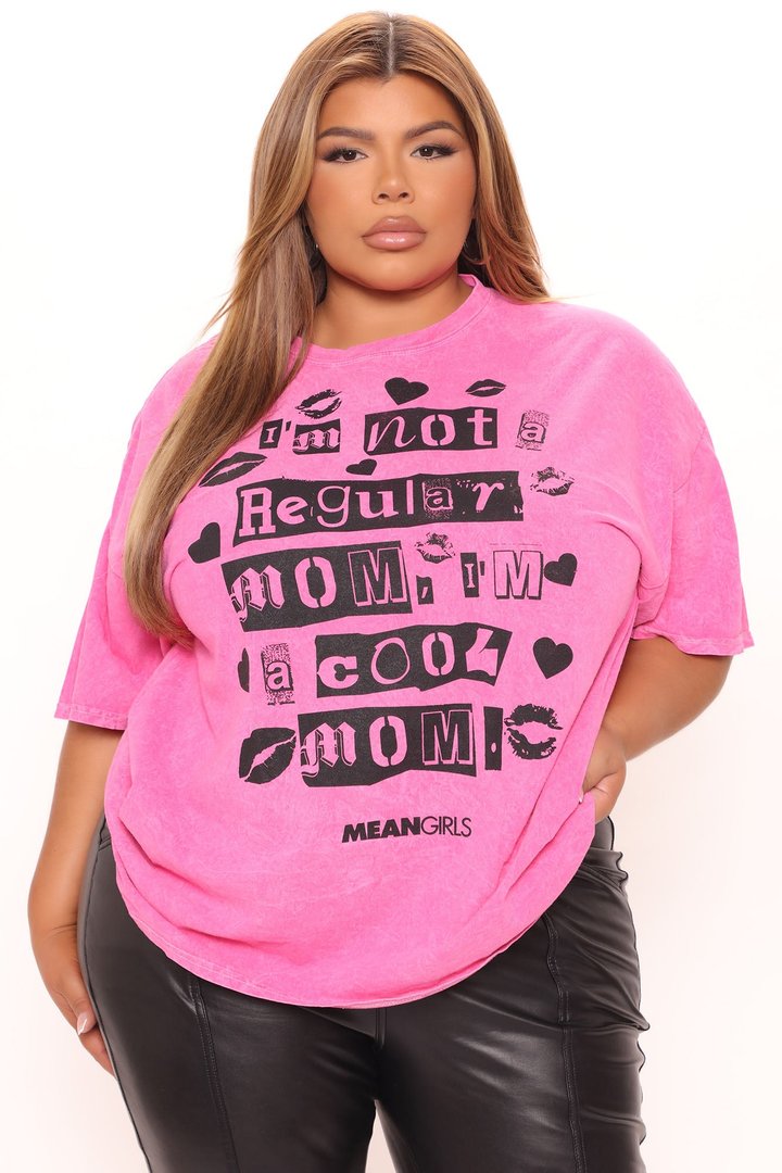 I'm A Cool Mom Washed Tee - Pink/combo