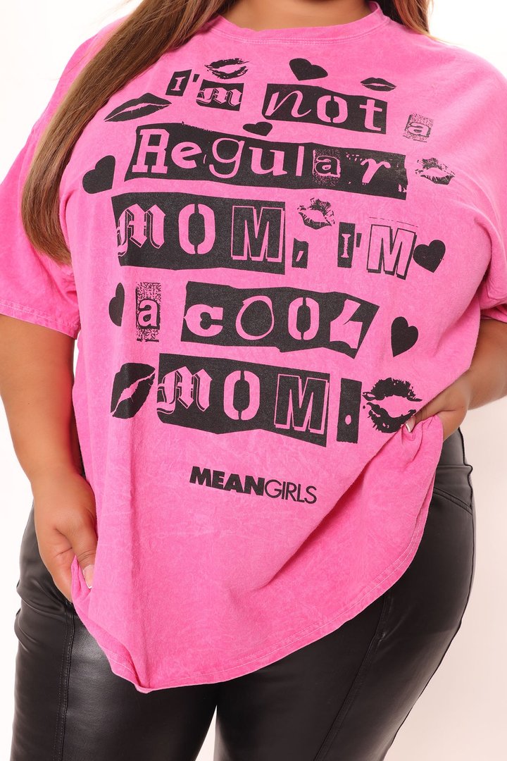 I'm A Cool Mom Washed Tee - Pink/combo