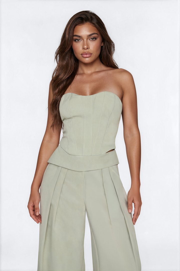 Greta Corset Pant Set - Sage