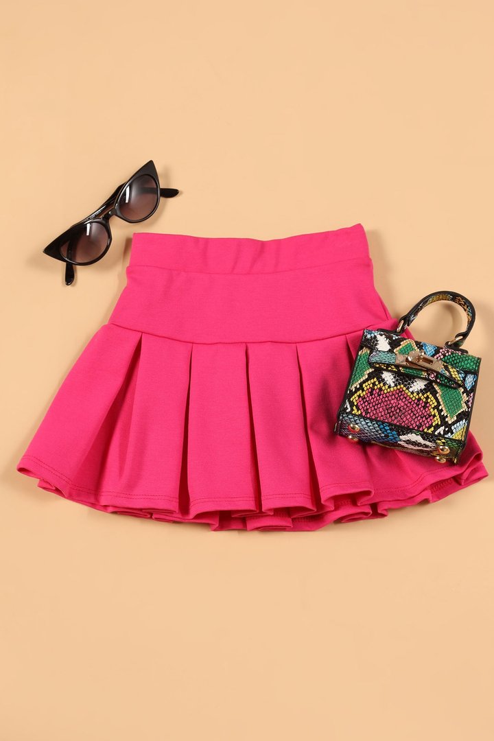 Mini Good Girl Pleated Skirt - Fuchsia