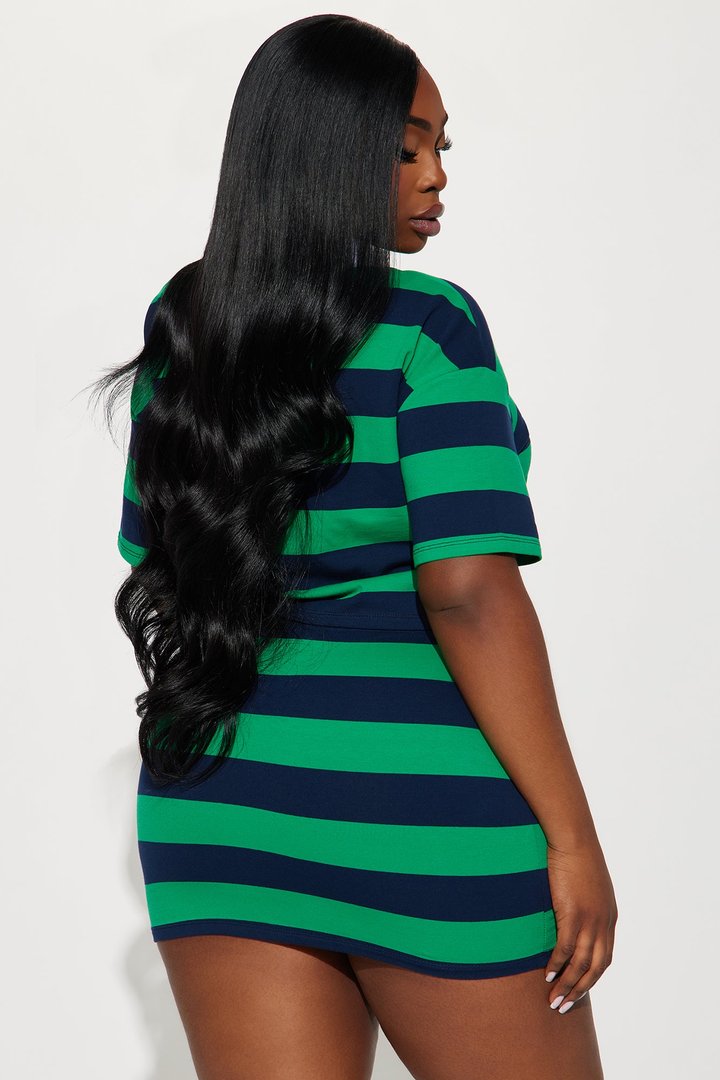 Lindsay Striped Polo Skirt Set - Hunter