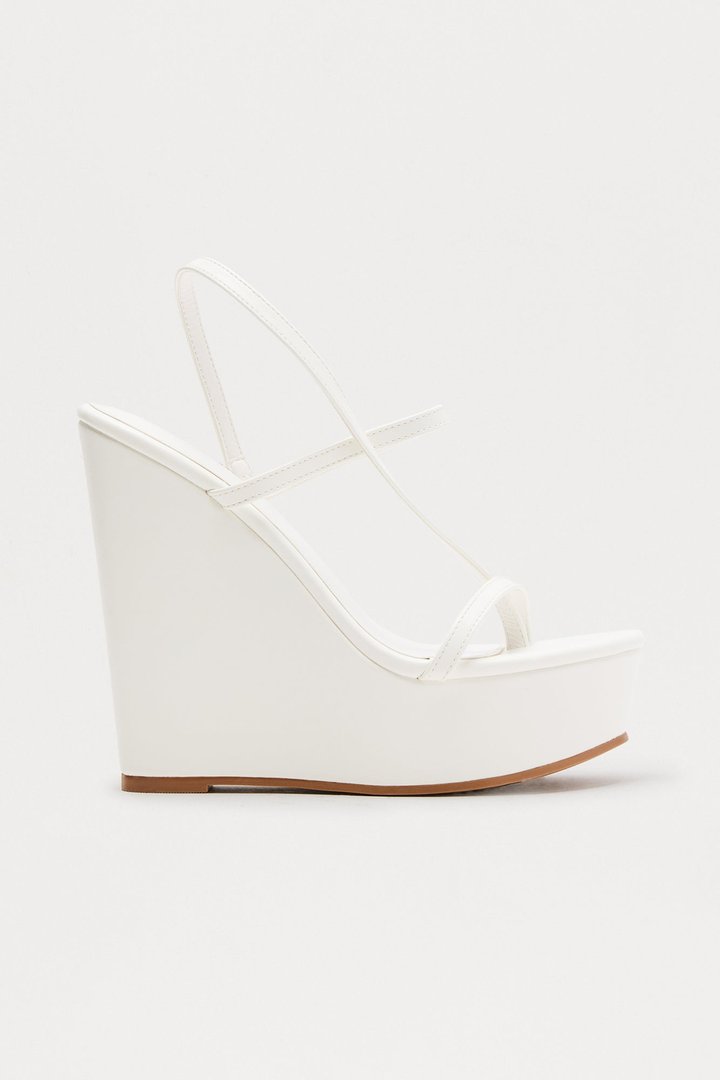Alliance Platform Slingback Wedges - White
