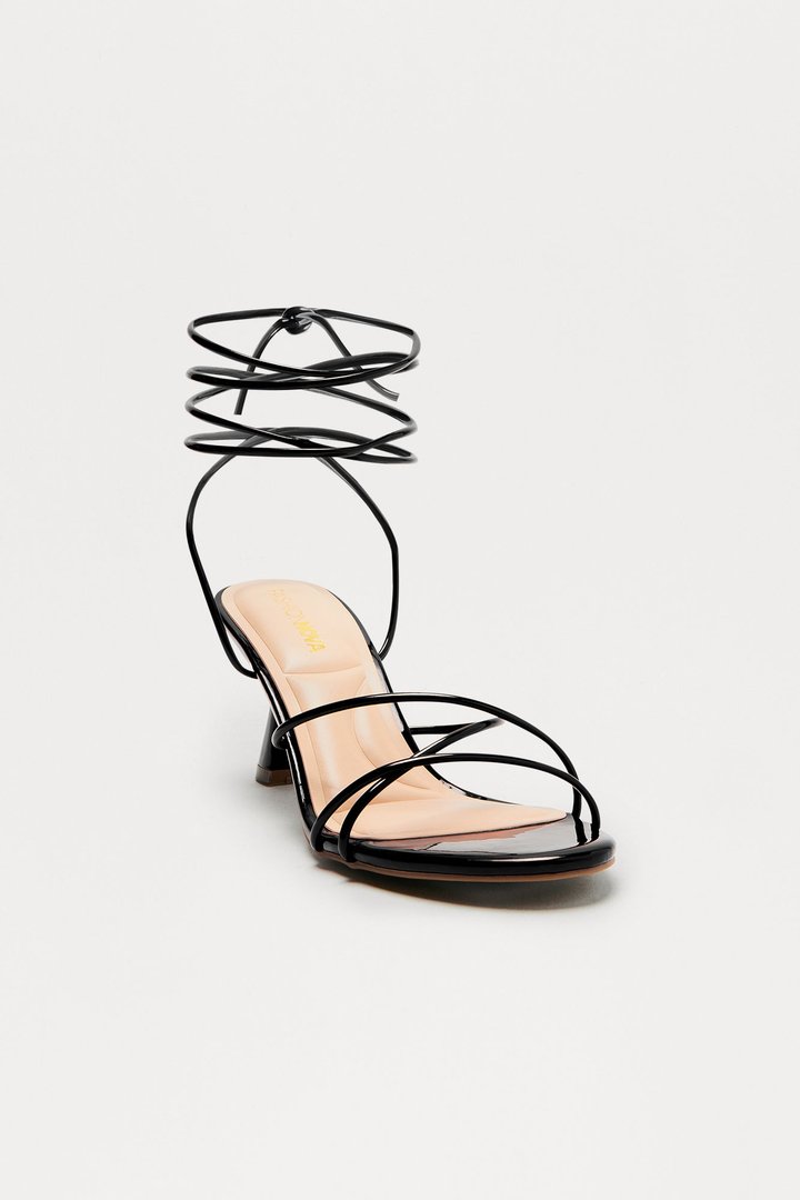 Kitsy Wrap Up Heels - Black
